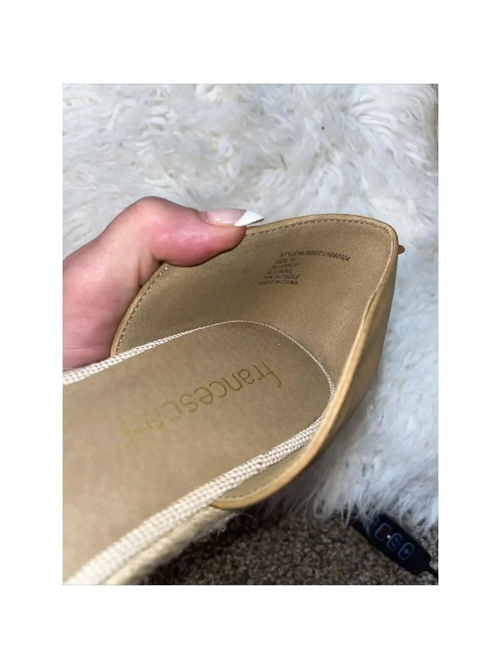 FRANCESCA'S Tan Huarache Summer Espadrille Flats size 10 new